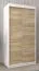 Schiebetürenschrank / Kleiderschrank Jan 01A, Farbe: Weiß matt / Eiche Sonoma - Abmessungen: 200 x 100 x 62 cm ( H x B x T)