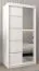 Schiebetürenschrank / Kleiderschrank Jan 01B mit Spiegel, Farbe: Weiß matt - Abmessungen: 200 x 100 x 62 cm ( H x B x T)