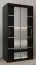 Schiebetürenschrank / Kleiderschrank Jan 01D mit Spiegel, Farbe: Schwarz - Abmessungen: 200 x 100 x 62 cm ( H x B x T)