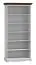 Regal / Bücherregal mit 6 großen Fächern Gyronde 07, Kiefer Massivholz, Weiß / Walnuss, 190 x 90 x 45 cm, hochwertige Verarbeitung, Landhausstil