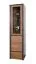 Vitrine Selun 10, Farbe: Eiche Dunkelbraun / Grau - 197 x 50 x 43 cm (H x B x T)