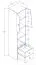Schrank Sirte 05, Farbe: Eiche / Weiß / Schwarz Hochglanz - Abmessungen: 190 x 40 x 40 cm (H x B x T)