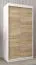 100 cm breiter Schiebetürenschrank mit 2 Türen | 5 Fächer | 2 Kleiderstangen | Farbe: Sonoma Eiche / Weiß Abbildung