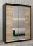 Schiebetürenschrank / Kleiderschrank mit Spiegel Tomlis 03A, Farbe: Schwarz / Eiche Sonoma - Abmessungen: 200 x 150 x 62 cm (H x B x T)