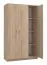 Kleiderschrank / Drehtürenschrank mit drei Türen Kovin 07, Farbe: Eiche Sonoma, eine Kleiderstange, fünf Fächer, Maße: 205 x 120 x 52 cm, für Schlafzimmer