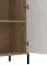 Kommode / Highboard mit einer Tür Zitiste 06, Farbe: Eiche Grau / Kaschmir, sechs Fächer, ABS-Kanten, Maße: 131 x 86,5 x 40 cm, Beine & Griffe: Metall