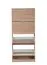 Schuhschrank Gradide 03, vier Kipptüren, Farbe: Eiche Sonoma, effektiv und funktional, ABS-Kanten, acht Fächer, Maße: 155,5 x 67 x 28 cm, Griffe: Grau