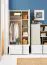 Moderner Kleiderschrank mit zwei Schubladen Schilde 02, Farbe: Eiche Weiß / Weiß / Anthrazit - Abmessungen: 195 x 90 x 53 cm (H x B x T)