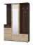 Garderobe mit Spiegel Cupria 01, Farbe: Eiche Sonoma / Eiche Sonoma Dunkel, fünf Haken, eine Schublade, 10 Fächer, Maße: 197,5 x 133,5 x 33 cm