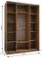 Kleiderschrank / Schiebetürenschrank | 245,5 x 160 x 64 cm | 11 Fächer | 2 Schiebetüren | 2 Kleiderstangen | ABS-Kantenschutz | Farbe: Eiche Artisan