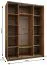Kleiderschrank / Schiebetürenschrank | 11 Fächer | 2 Schiebetüren | 245,5 x 160 x 64 cm | 2 Kleiderstangen | Soft-Close | Spiegel | Farbe: Eiche Artisan