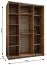 Kleiderschrank / Schiebetürenschrank | 11 Fächer | 2 Schiebetüren | 245,5 x 160 x 64 cm | 2 Kleiderstangen | Soft-Close | Spiegel | Farbe: Eiche Artisan