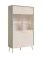 Esszimmer Set | 4-teilig | Farbe: Beige | 1 Vitrine | 1 Sideboard | 1 Highboard | 1 Esstisch 180 x 90 cm | ABS-Kanten | Griffe & Beine: Metall