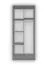 Kleiderschrank  / Drehtürenschrank | Weiß / Sonoma Eiche | Smolikas 51 | 2 Türen | Kleiderstange | 192 x 50 x 80 cm | blaue Holzgriffe | 5 Fächer