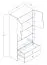 Schrank Sirte 04, Farbe: Eiche / Weiß / Schwarz  matt - Abmessungen: 190 x 80 x 40 cm (H x B x T)