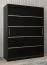 150 cm breiter Schiebetürenschrank mit 2 Türen | 5 Fächer | 2 Kleiderstangen | Farbe: Schwarz Abbildung