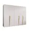 Kleiderschrank | Farbe: Weiß | 5-Türig | 3 Fächer | Griffe: Gold | 3 Kleiderstangen| Soft-Close-Funktion | Maße: 250 x 52 x 202 cm | ABS-Kanten