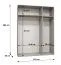 Drehtürenschrank / Kleiderschrank | Farbe: Weiß | 1 Spiegeltür | Griffe: Schwarz | 2 Fächer | Soft-Close | 2 Kleiderstangen | Maße: 150 x 52 x 202 cm | ABS