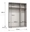 Drehtürenschrank mit zwei Kleiderstangen Korab 77, Farbe: Kaschmir, zwei Fächer, 1,5 Meter breit, Griffe: Gold, Soft-Close-Funktion, eine Spiegeltür