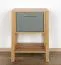 Nachtkästchen für Schlafzimmer Braianik 30, Farbe: Eiche Wotar / Grün, 1 Schublade, 1 Ablegefach für Bücher, Zeitschriften, ABS, 59 x 42 x 37 cm