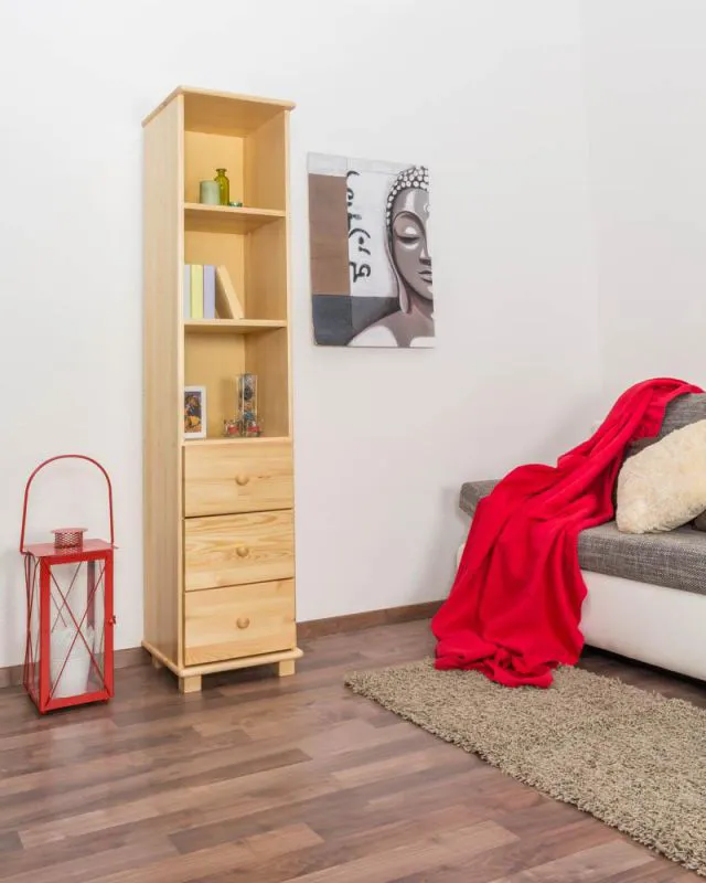 Standregal, 40 cm breit, Kiefer Holz-Massiv, Farbe: Natur Abbildung