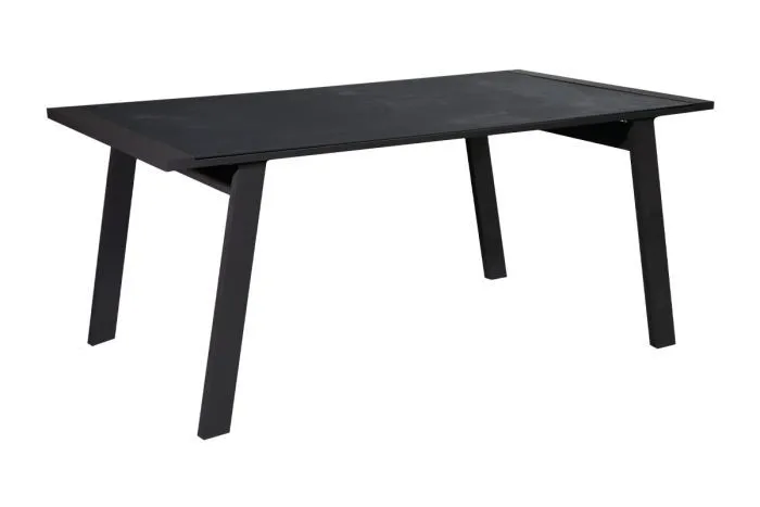 Gartenesstisch Lissabon mit Glastischplatte, aus Aluminium - in anthrazit, 1800 x 1000 x 760 mm, langlebiger Alurahmen, wetterbeständig, Gehärtetes Glas