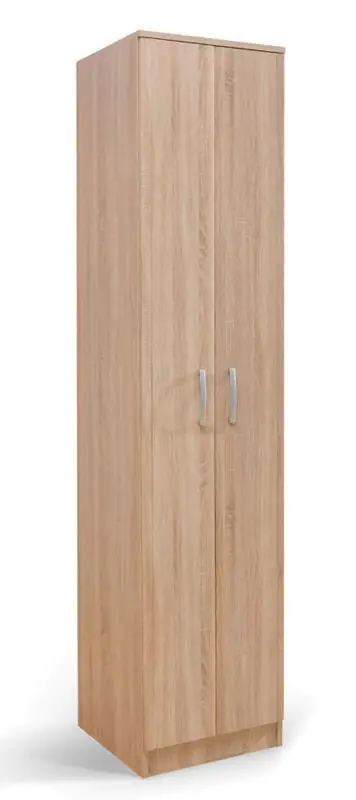 50 cm breiter Kleiderschrank mit 2 Türen | Farbe: Braun Abbildung