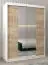 Schiebetürenschrank / Kleiderschrank mit Spiegel Tomlis 03A, Farbe: Weiß matt / Eiche Sonoma - Abmessungen: 200 x 150 x 62 cm (H x B x T)