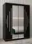 Schiebetürenschrank / Kleiderschrank mit Spiegel Tomlis 03A, Farbe: Schwarz - Abmessungen: 200 x 150 x 62 cm (H x B x T)