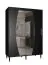 Moderner Schiebetürenschrank mit Spiegel Jotunheimen 174, Farbe: Schwarz - Abmessungen: 208 x 150,5 x 62 cm (H x B x T)