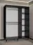 Außergewöhnlicher Kleiderschrank mit Spiegel Jotunheimen 210, Farbe: Schwarz - Abmessungen: 208 x 150,5 x 62 cm (H x B x T)