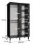 Dunkler Schiebetürenschrank mit einer Spiegeltür Jotunheimen 16, Farbe: Schwarz - Abmessungen: 208 x 120,5 x 62 cm (H x B x T)