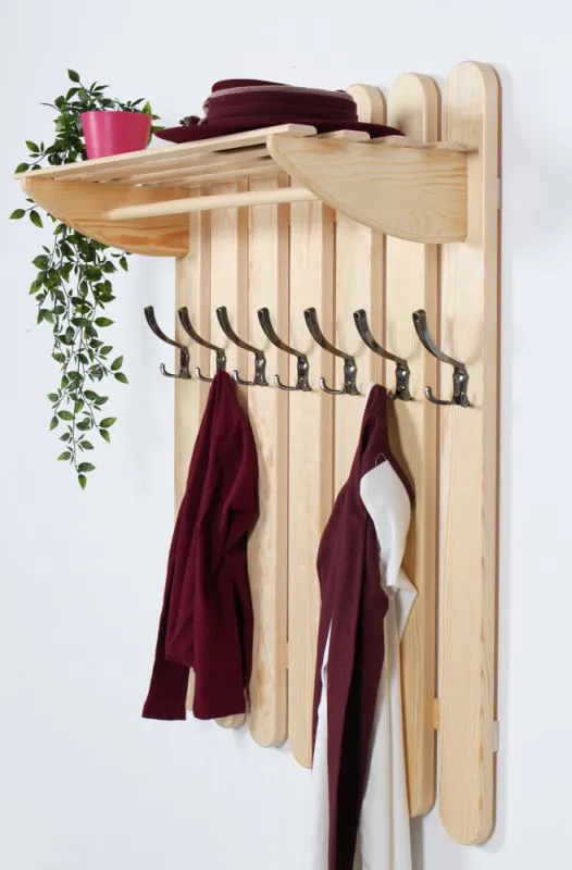 Garderobe Kiefer massiv Vollholz natur Junco 346 – Abmessung: 100 x 80 x 33 cm (H x B x T)
