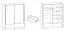 Schwebetürenschrank mit genügend Stauraum Anfield 12, Farbe: Schwarz Hochglanz - Abmessungen: 214 x 184 x 62 cm (H x B x T), mit zwei Schubladen und sechs Fächern