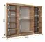 Kleiderschrank / Schiebetürenschrank Aletschhorn 24, Farbe: Kaschmir, 2,5 Meter breit, 10 Fächer, zwei Spiegeltüren, zwei Kleiderstangen, Aluminiumschienen