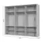 Kleiderschrank mit zwei Glastüren und LED-Rahmen Neiafu 76, Farbe: Kaschmir, drei Kleiderstangen, neun Einlegeböden, Maße: 224 x 272 x 56 cm