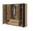 Eleganter Kleiderschrank Leeds 11, Farbe: Eiche Artisan - Abmessungen: 200 x 206 x 51 cm (H x B x T)