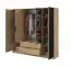 Kleiderschrank mit Spiegel Leeds 12, Farbe: Eiche Artisan - Abmessungen: 200 x 206 x 51 cm (H x B x T)