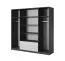 Kleiderschrank / Drehtürenschrank Sousse 01, Farbe: Grau / Weiß - 202 x 200 x 57 cm (H x B x T)