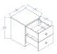 Schreibtischschrank Sirte 09, Farbe: Eiche / Weiß / Schwarz Hochglanz - Abmessungen: 50 x 40 x 40 cm (H x B x T)