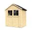 Holz-Gartenhaus 1,21 x 1,81 Meter (inkl. Dach) | Natur | Satteldach Abbildung