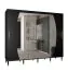 Kleiderschrank mit Spiegel Jotunheimen 180, Farbe: Schwarz - Abmessungen: 208 x 250,5 x 62 cm (H x B x T)