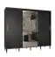 Großer Kleiderschrank mit einer Spiegeltür Jotunheimen 24, Farbe: Schwarz - Abmessungen: 208 x 250,5 x 62 cm (H x B x T)