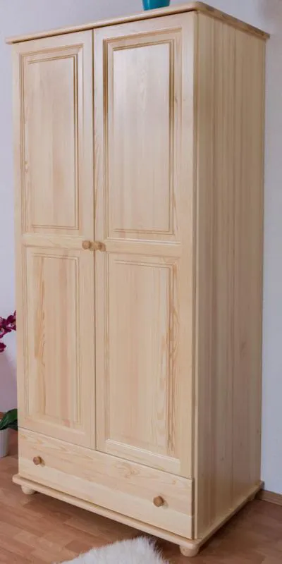 Schlafzimmer - Kleiderschrank KieferMassivholz natur - 195 x 92 x 59 cm (H x B x T) Abbildung