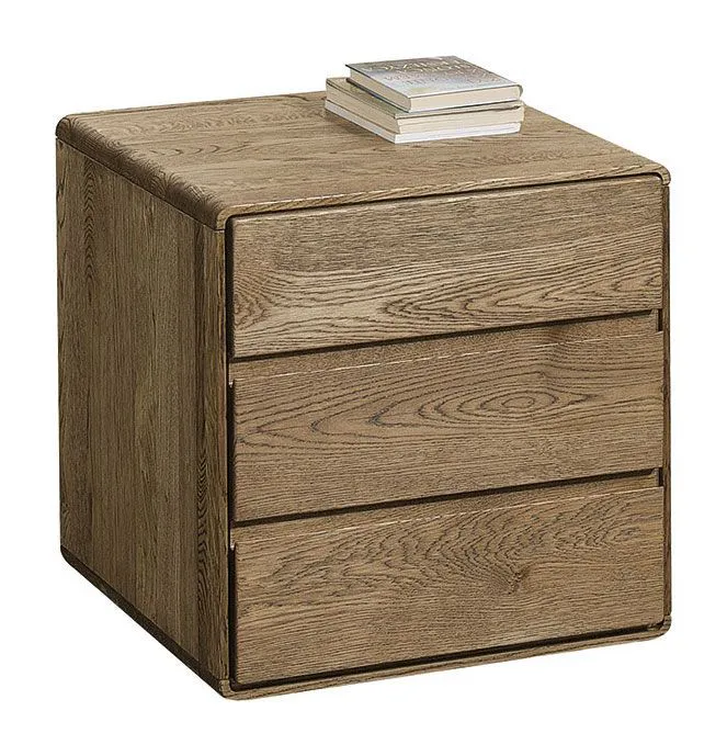 Nachtkommode Fazenda 26, Farbe: Dunkelbraun, Eiche teilmassiv – 61 x 50 x 44 cm (H x B x T)