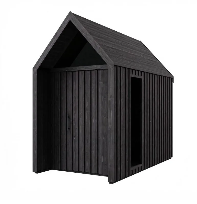 Gartenhütte aus massiver Fichte | Dreieckfenster| Grundfläche: 4,64 m² | Skandinavischer Style | Satteldach | Außenmaße: 162,4 x 285,7 cm | Malmö 07