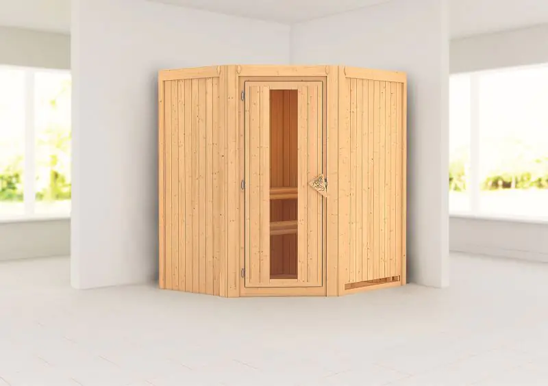 Sauna "Leevi" mit Energiespartür - Farbe: Natur - 170 x 151 x 198 cm (B x T x H)