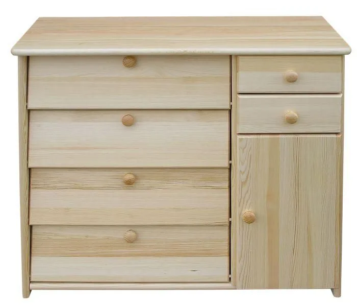 Schuhschrank Kiefer Holz massiv, Farbe: Natur 80x90x40 cm Abbildung