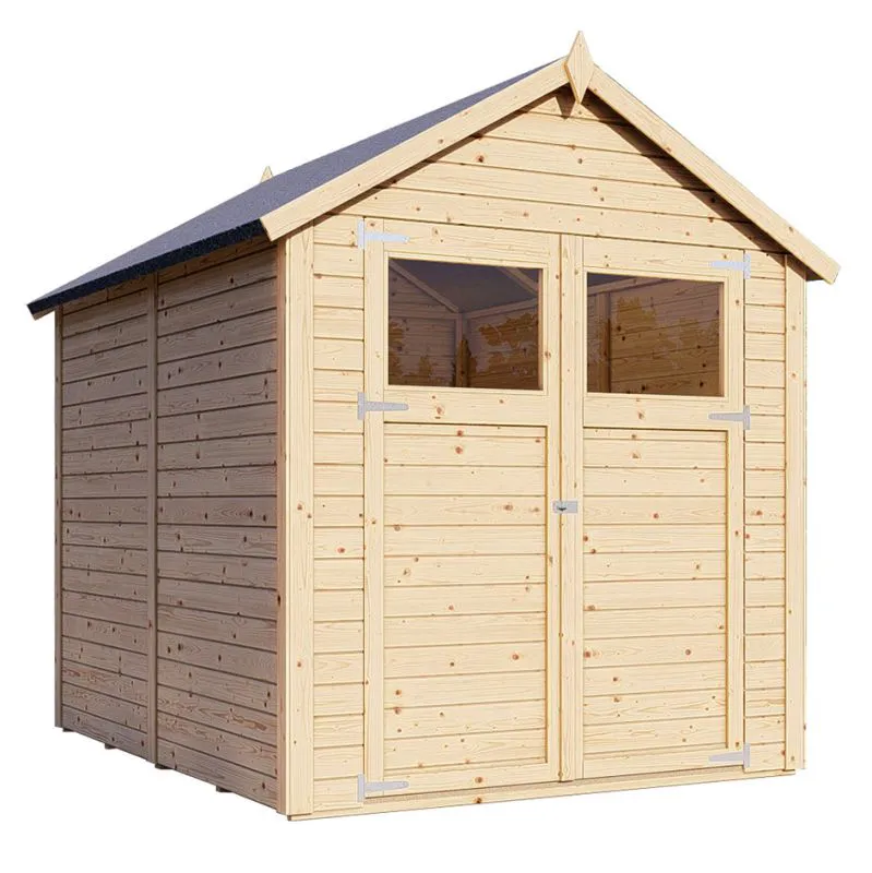 Gartenhaus 2,52 x 2,02 Meter (inkl. Dach) | aus Holz | aus vorgefertigten Elementen| unbehandelt | mit Satteldach Abbildung
