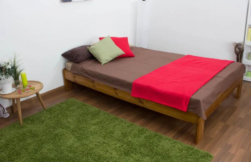 Bett Kiefer 120 x 200 cm Eiche Abbildung